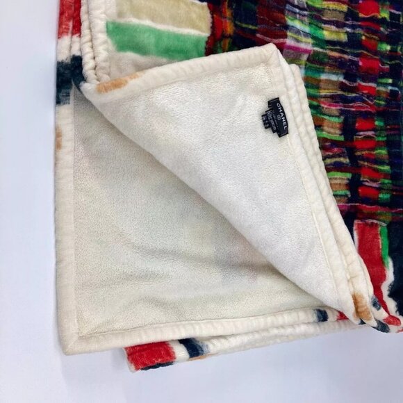 Auth CHANEL 16C Overall handle Bath towel interior throw blanket beach towel - Picture 4 of 10